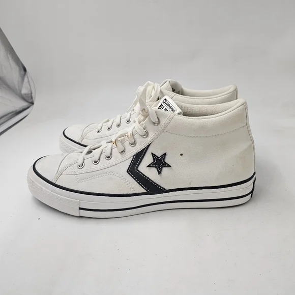 Converse Star Player 76 Mid Vintage White Black Mens Size 11.5 Preowned - Picture 10 of 10